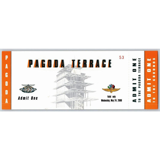 2000 Indy 500 Wed 5/24 Pagoda Terrace Unused Ticket IMS #53