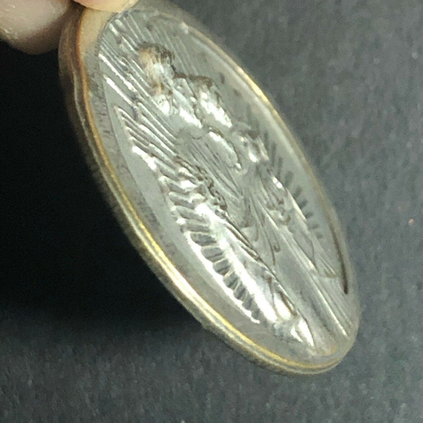 22.6mm Double-Sided Religious / Prayer Angels Medal Pendant Token - Fauver Coll.