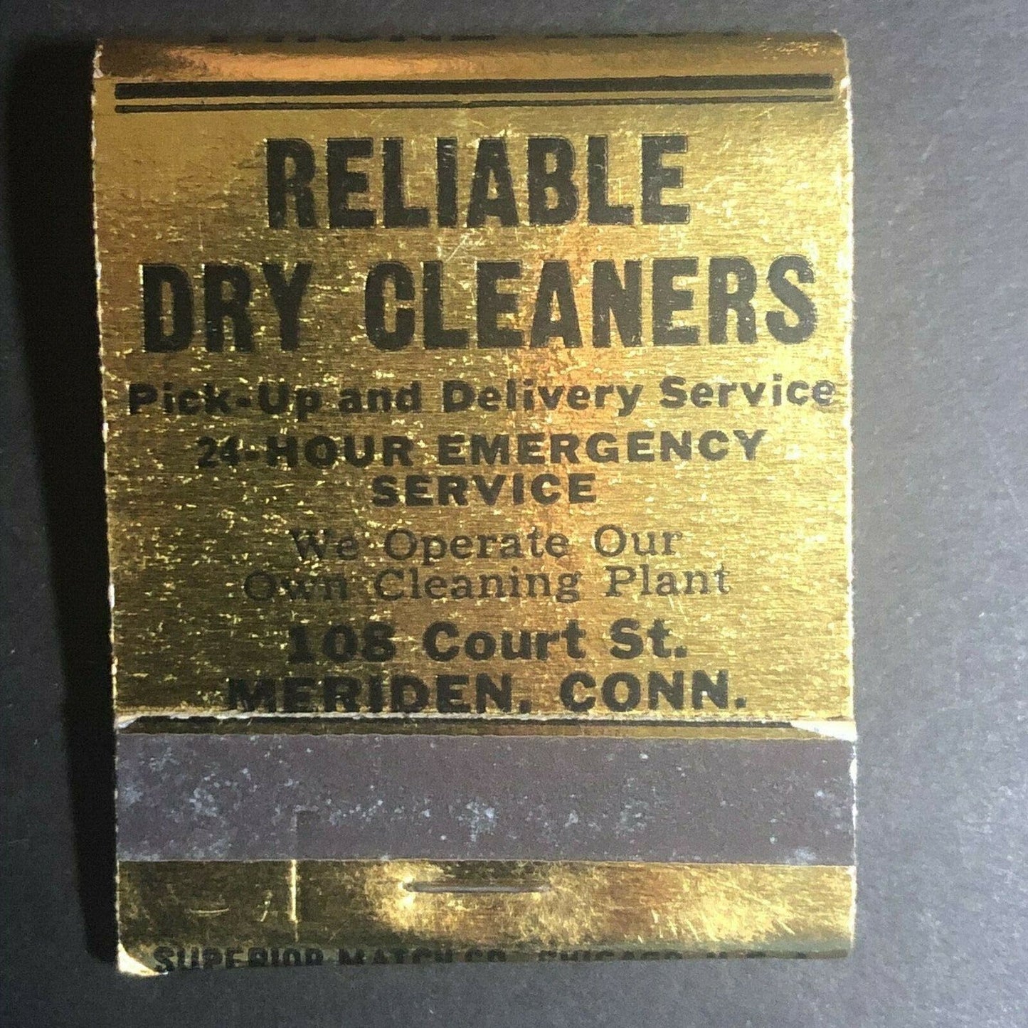 1940's-50's Full Matchbook - Reliable Dry Cleaning - Meriden, CT