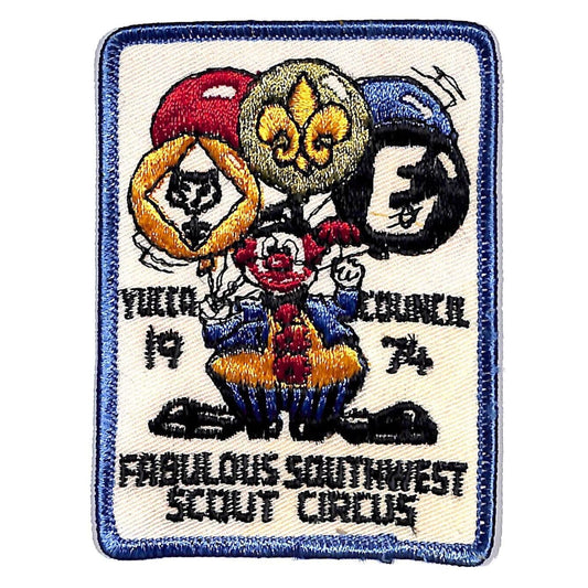 BSA Patch 1974 Yucca Council Fabulous Southwest Scout Circus Clown - Scarce