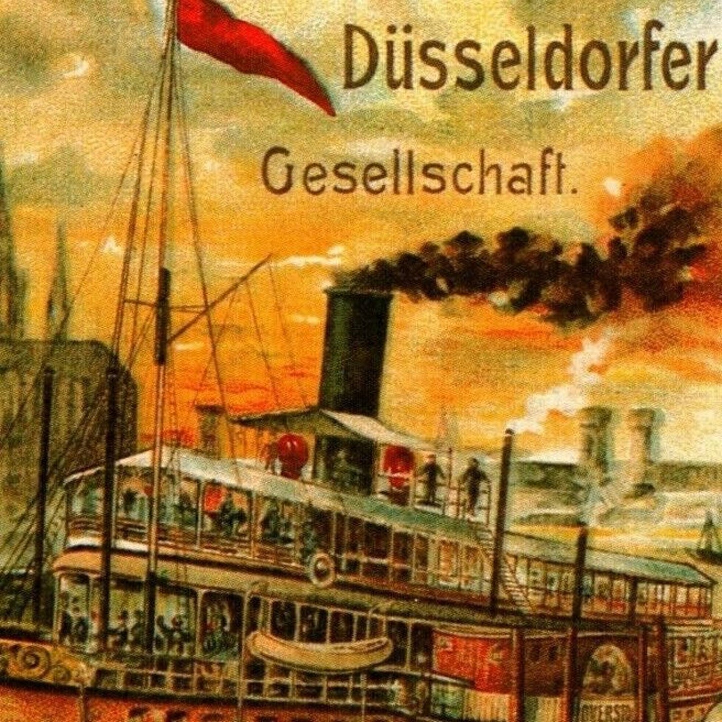 c1980's-90's Rhein-Dampfschiffahrt 1899 4" x 6" Reproduction Postcard