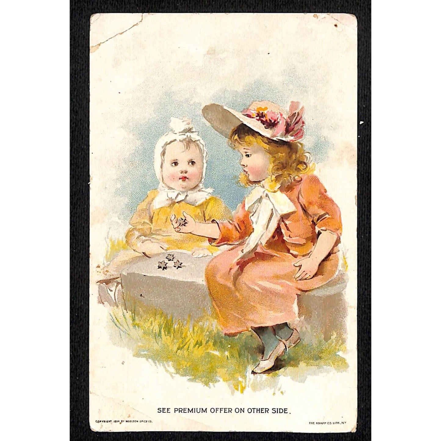 Woolson Spice Co. Toledo, OH Cook Book Offer Girl / Baby Victorian Trade Card