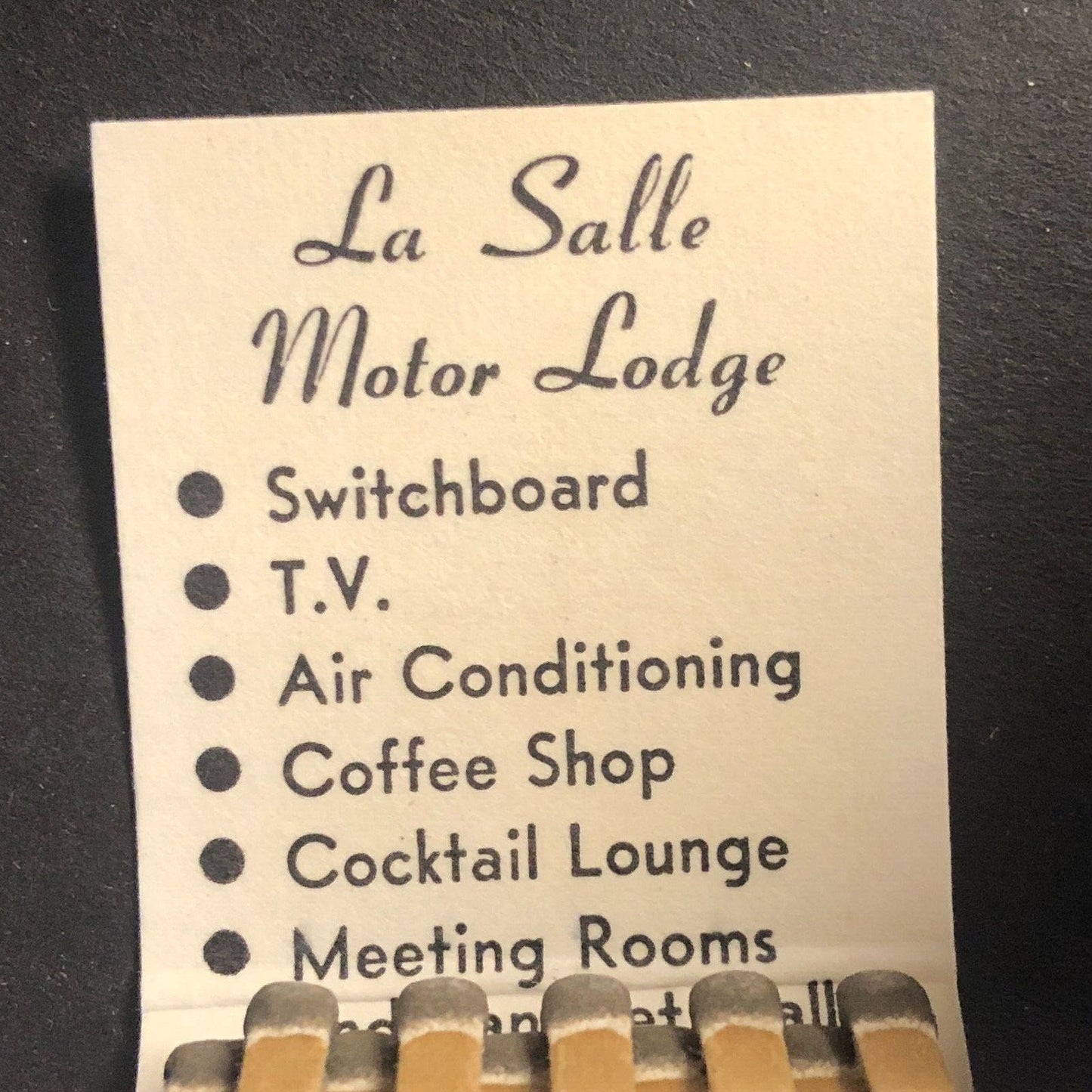 LaSalle Motor Lodge Chicago Vintage Full Matchbook c1950's-60's VGC