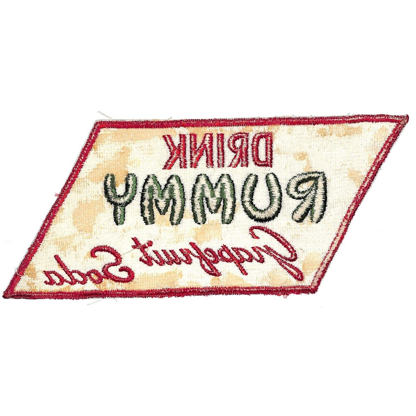 Drink Rummy Grapefruit Soda Large Embroidered Soda Patch c1940's-50's Scarce VGC