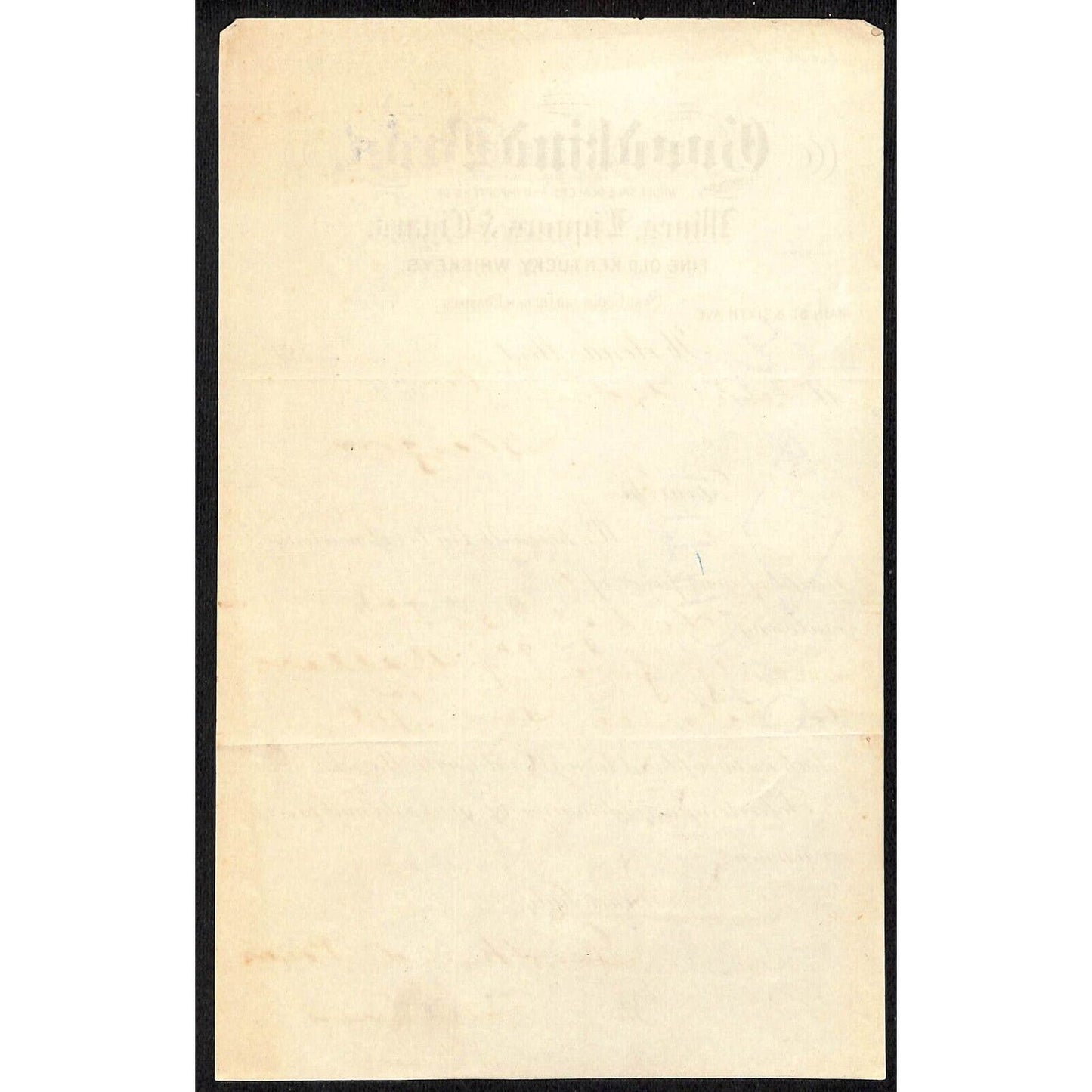 Helena, MT Goodkind Bros. Kentucky Whiskeys 1902 Payment Encl. Note Billhead