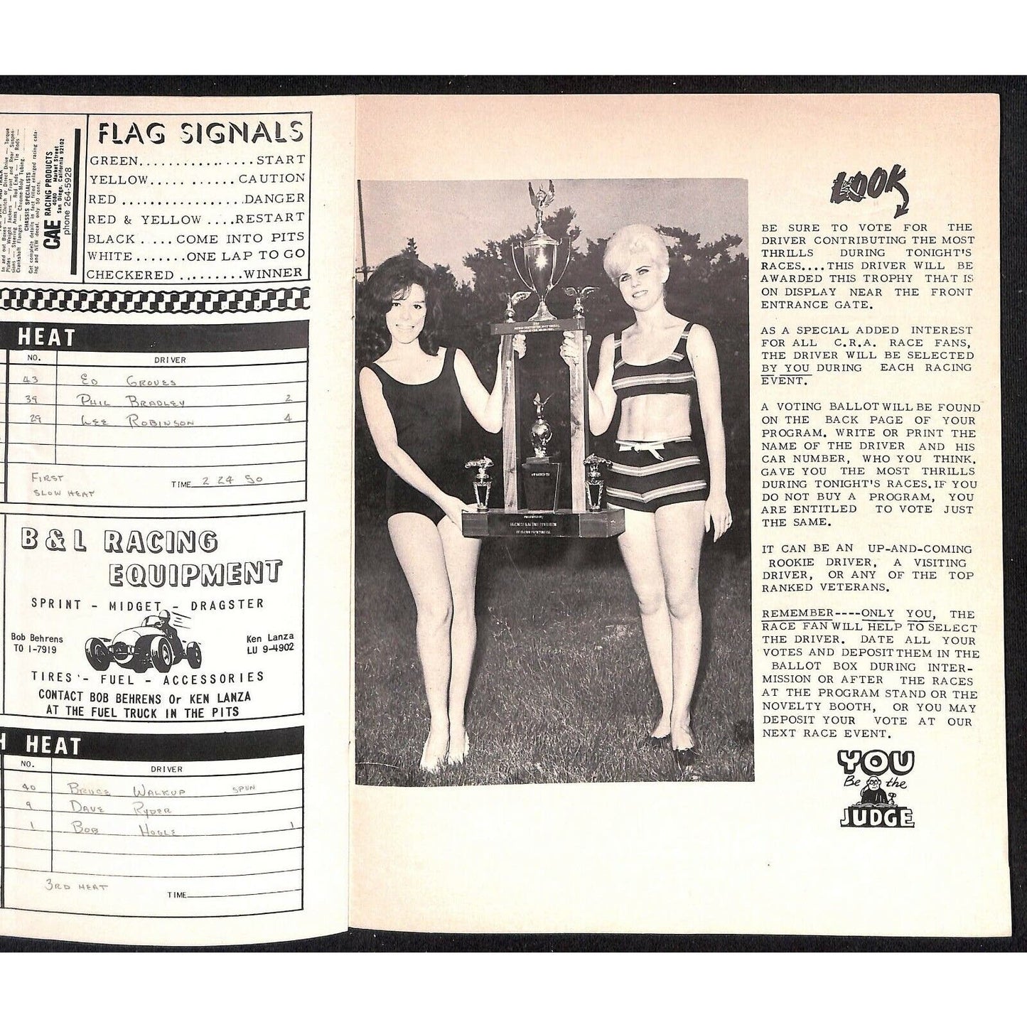 Scarce Jul 29 1964 Big Car Auto Racing CRA Program Ascot Gardena, CA 12pp.