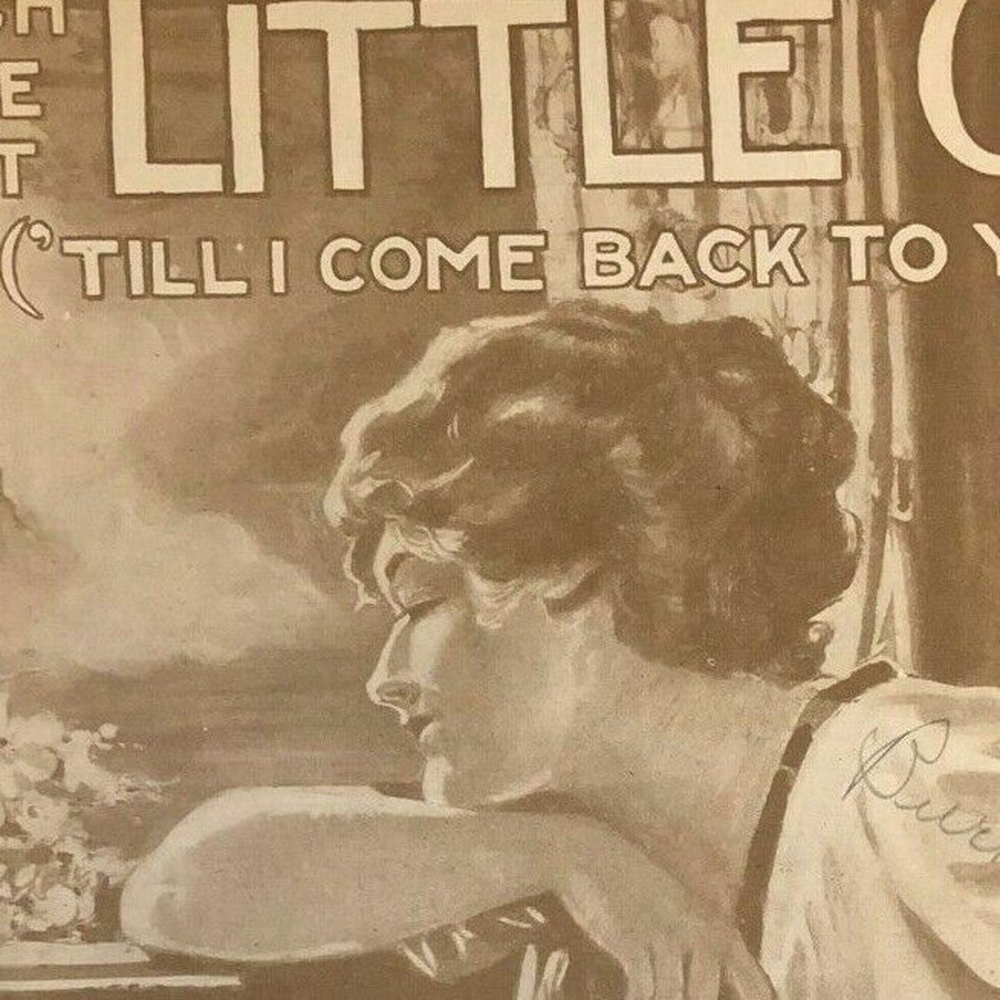 Vintage WWI Sheet Music "Watch Hope Wait Little Girl - Till I Come Back To You"