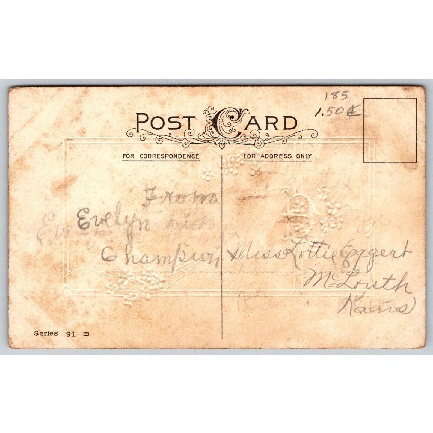 Easter Postcard "Happy Eastertide to You and Yours" Emb. c1915