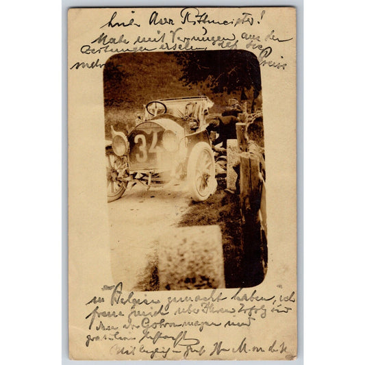 Auto Racing Postcard c1908 #34 (being worked on?) Scarce