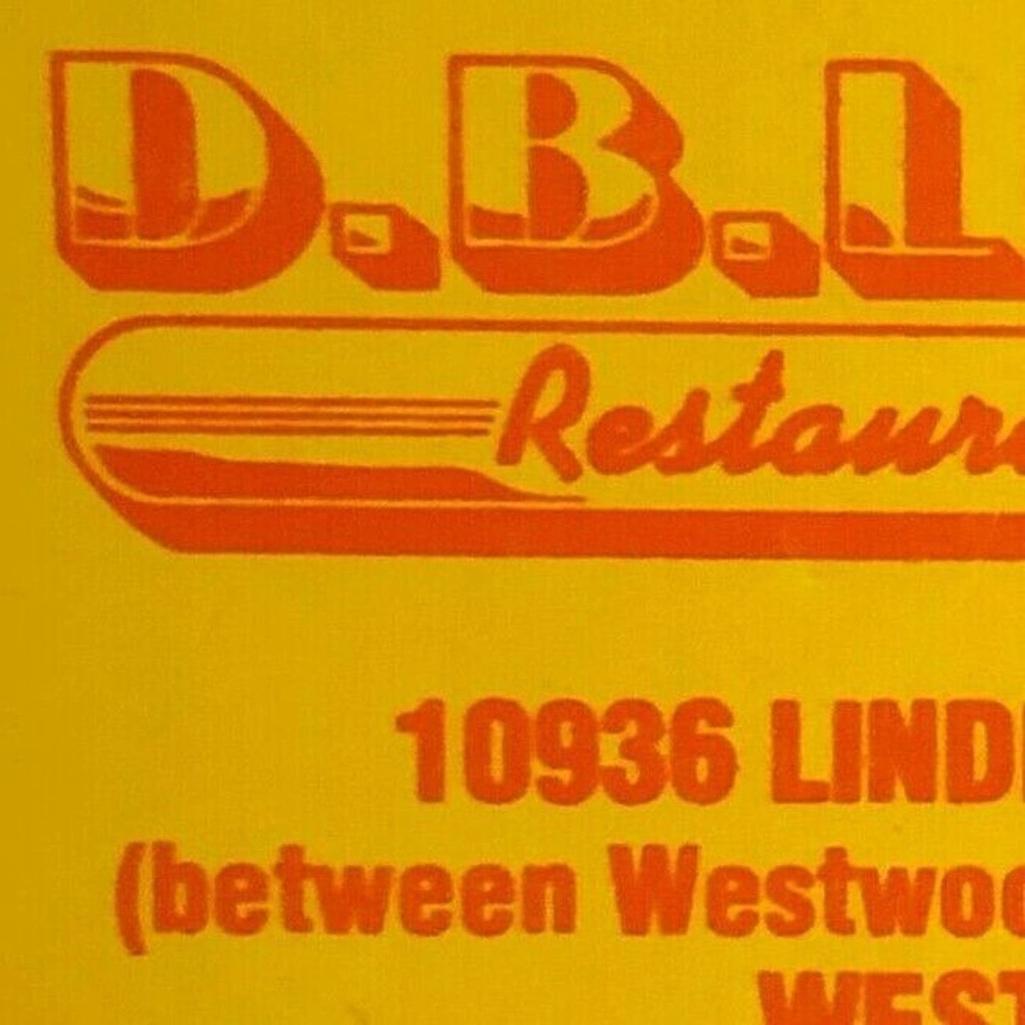 Vintage c1970's-80's Full Matchbook "D. B. Levy's Restaurant / Bar" Westwood