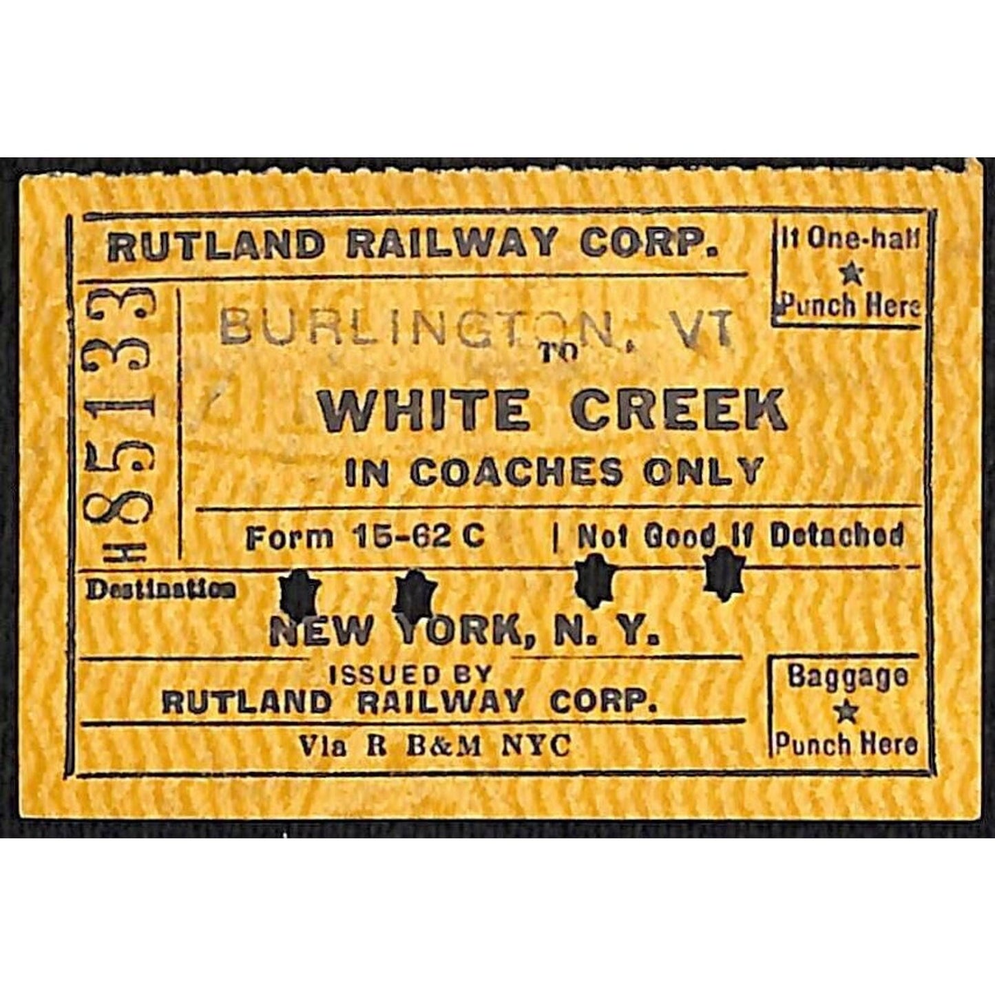 Group of 16 Mostly 1953 Rutland Railroad Tickets / Stubs
