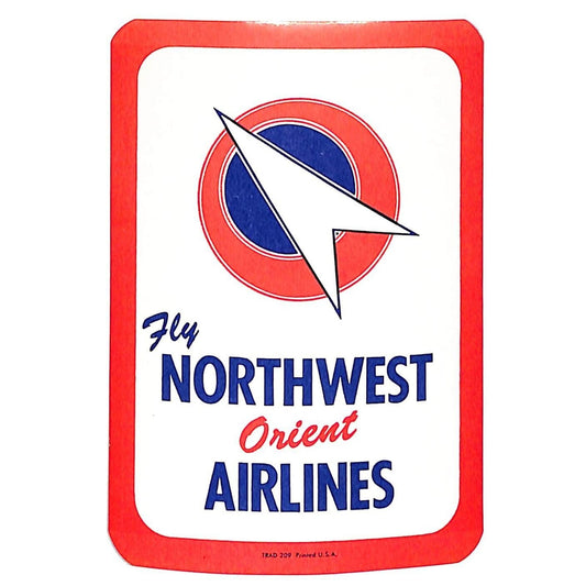 Fly Northwest Orient Airlines Luggage Label - Arrow
