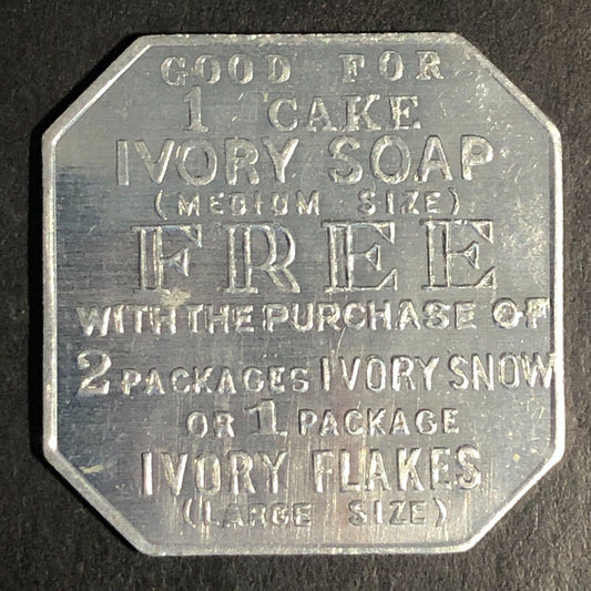 Ivory Flakes Soap Procter and Gamble Alum Trade Token "36" 28mm c1920-30's