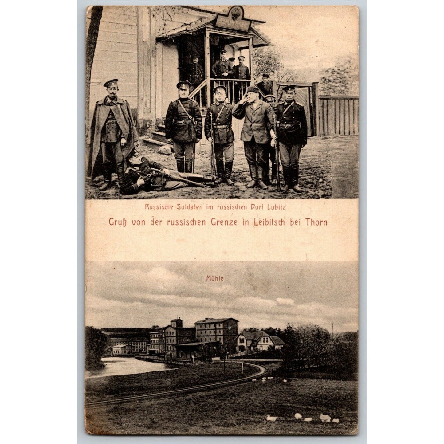c1913 Russian German Military RPPC* Postcard Soldiers Leibitsch Thorn Hill