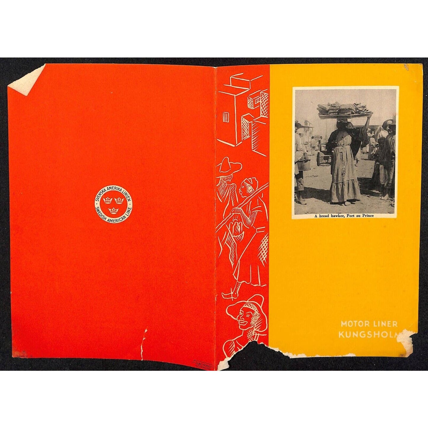 1936 Swedish American Kungsholm Bermuda Cruise Line Luncheon Menu Oct 11