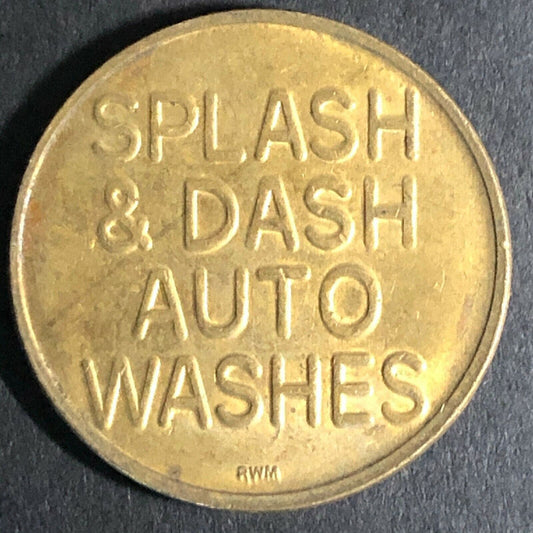 22.85mm Splash & Dash Car Wash Brass Token - Fauver Coll.