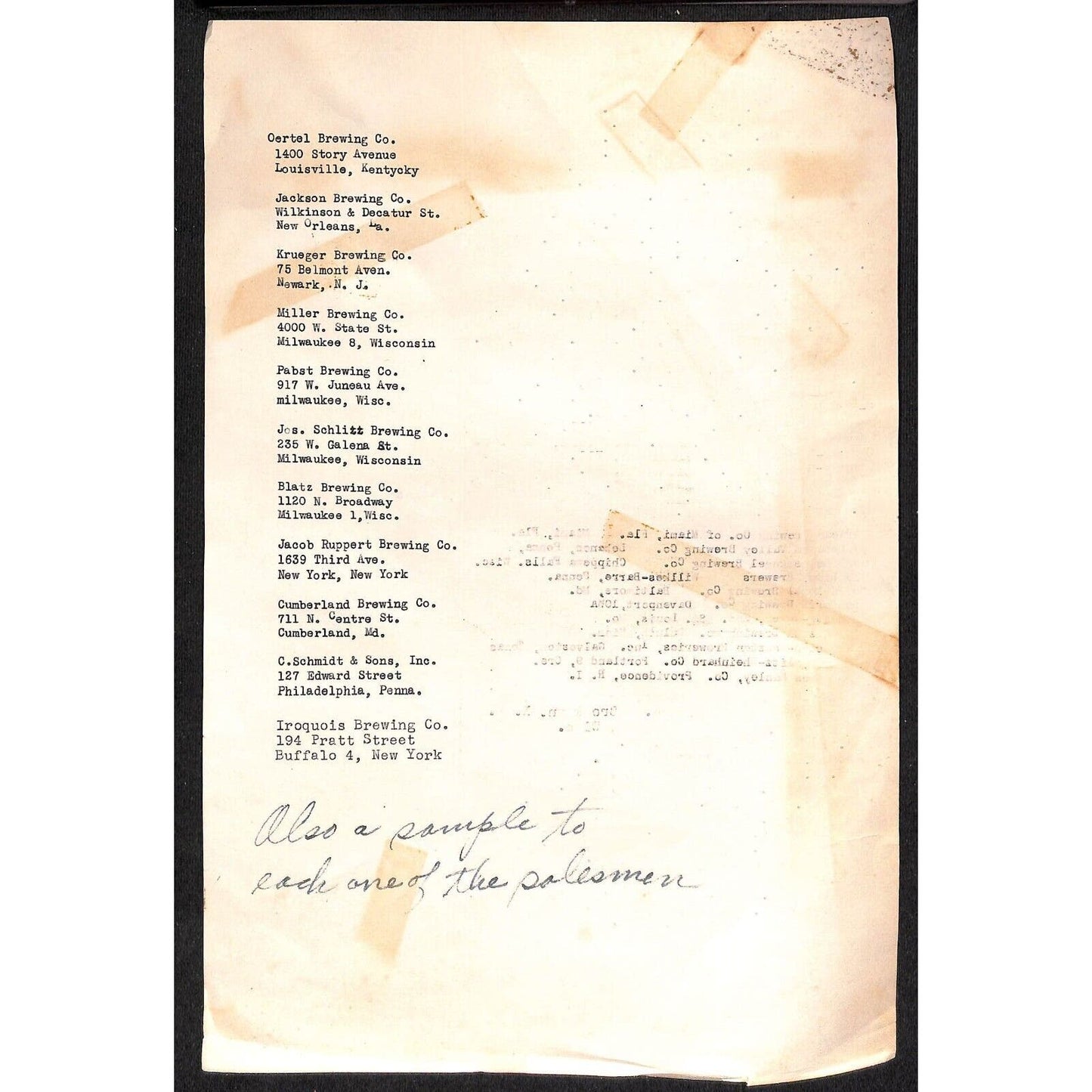 Group of 6 c1945-55 Philadelphia Badge Flyer Letterhead Client List Paper