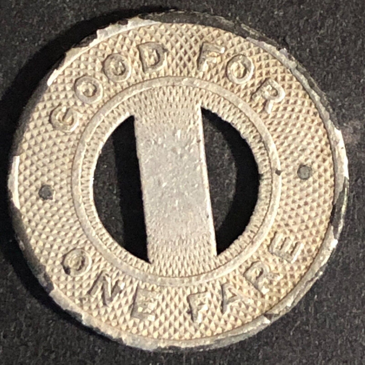 Kingston City Transp. Corp. (NY) Steel G/F One Fare Transit Token 20mm -(Damage)
