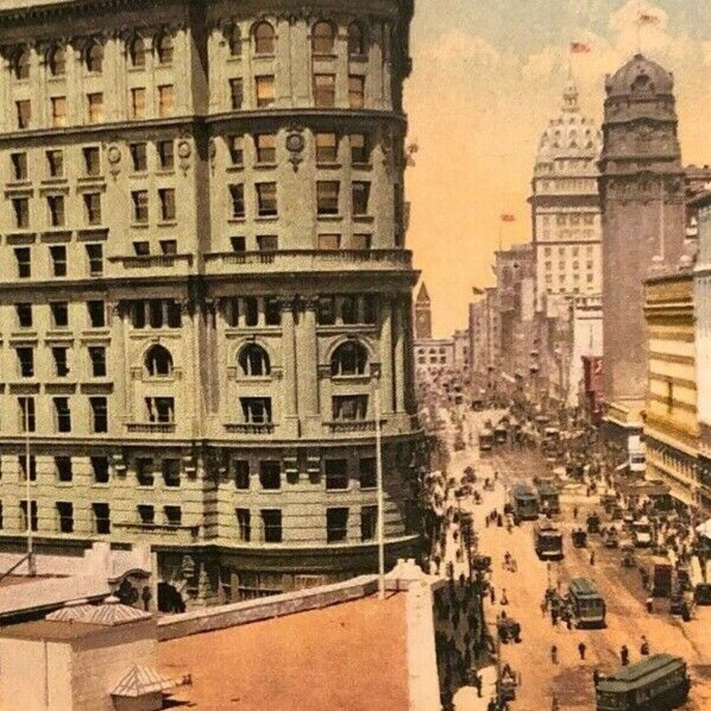 Vintage Postcard - Railroad Row - San Francisco (Built with Comstock Mining $$)