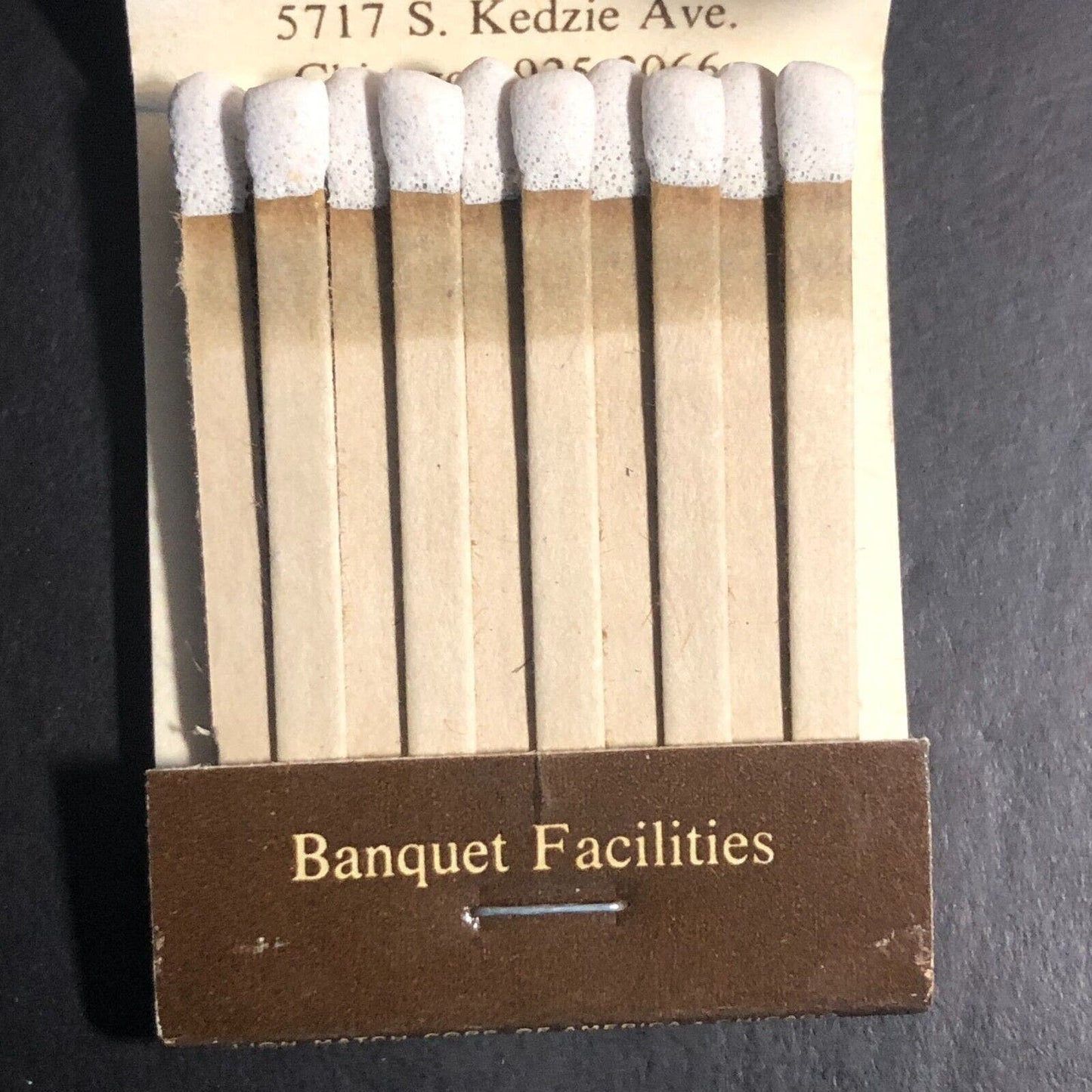 Burbank Manor Restaurant Illinois Full Matchbook c1974-84