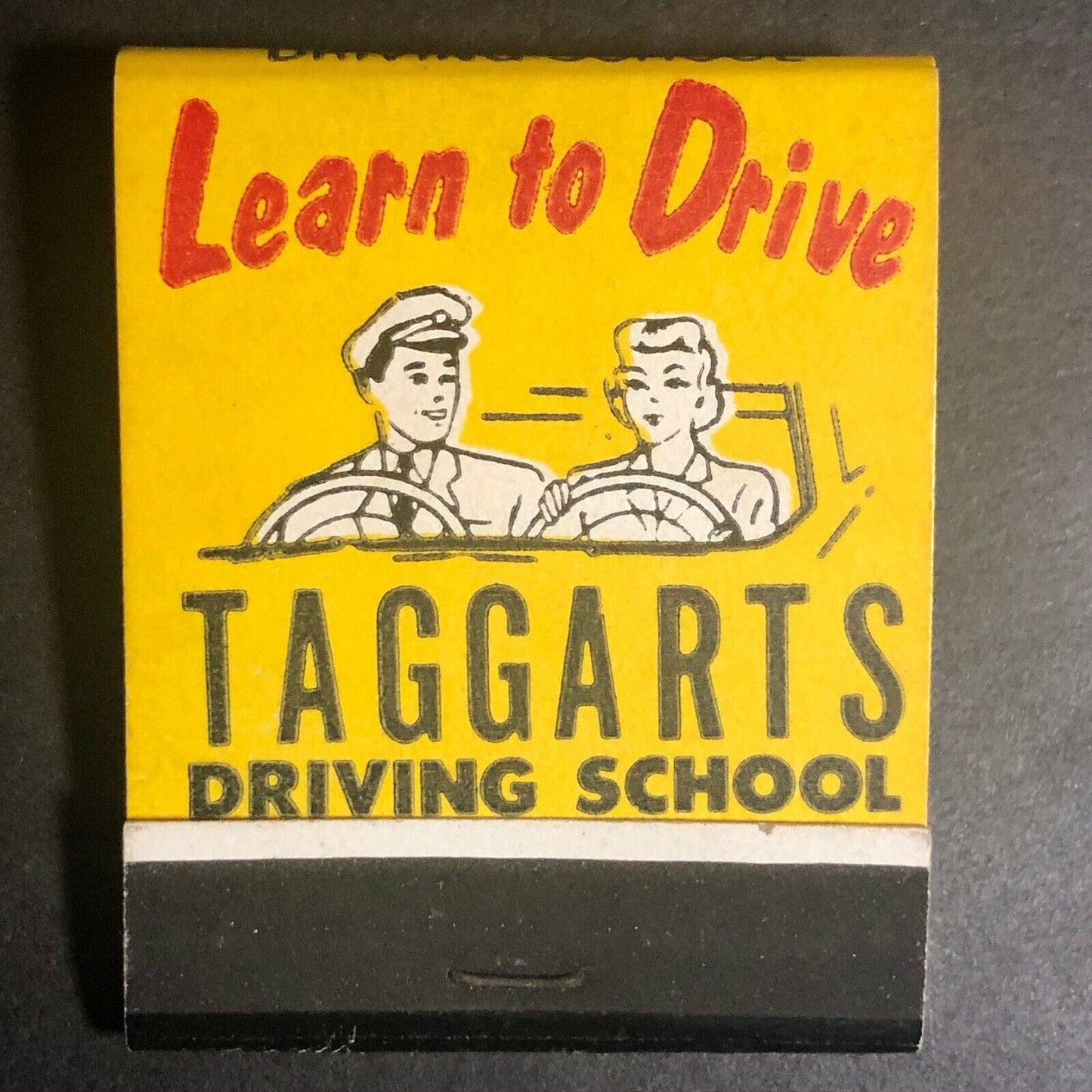 1960's Full Matchbook "Taggarts Driving School" (Several CT Locations)