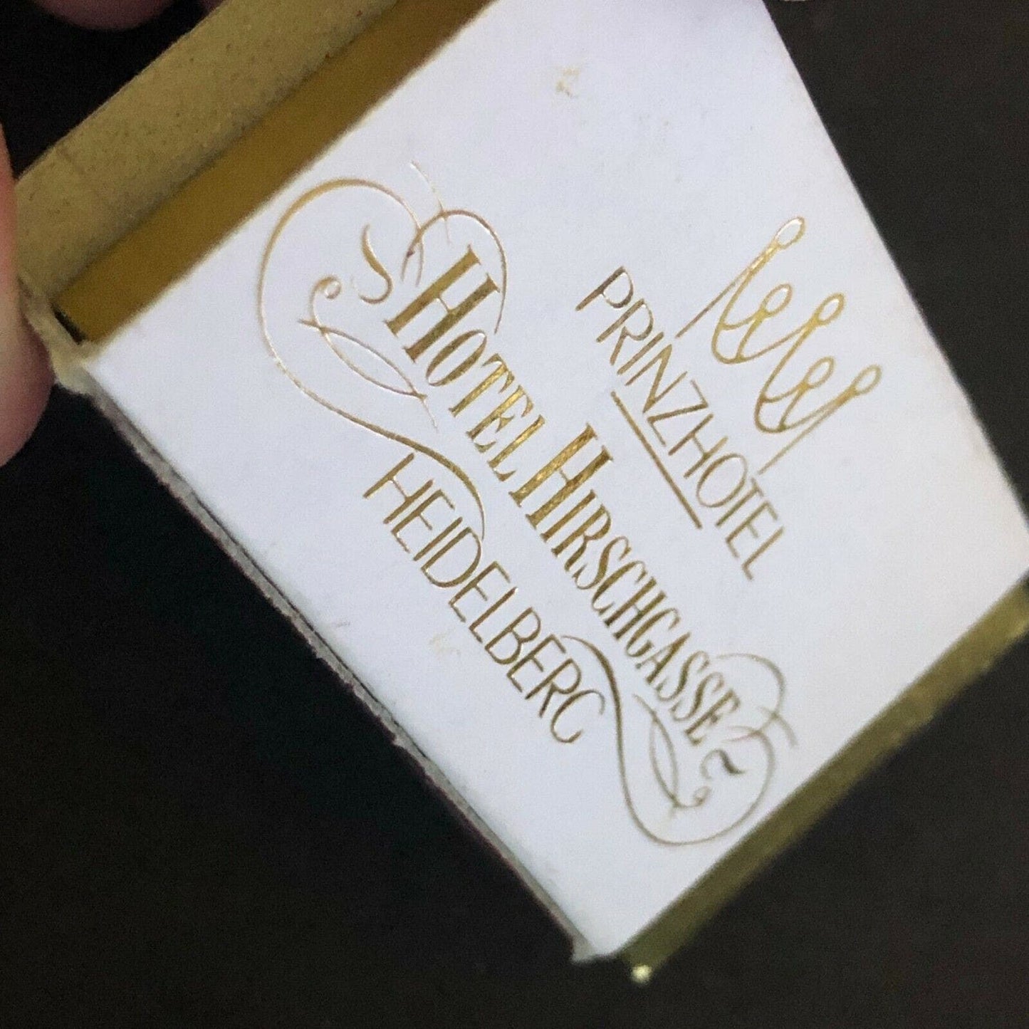 c1970's-80's Wooden Matchbox Matchbook Prinz Hotel Hirschcasse - Heidelberg