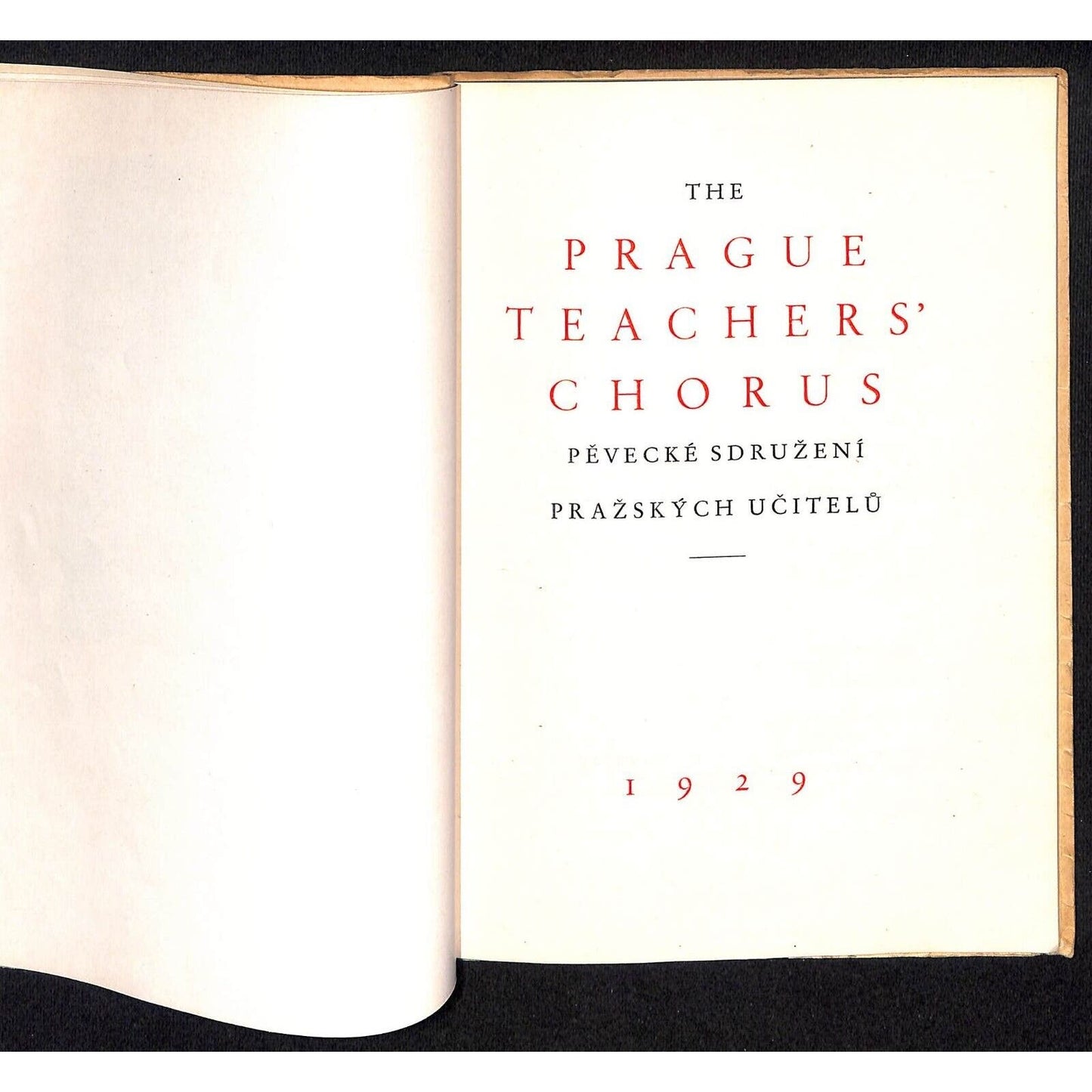 "The Prague Teachers' Chorus" Czechoslovakia Souvenir 1929 20+pp Signed - Scarce