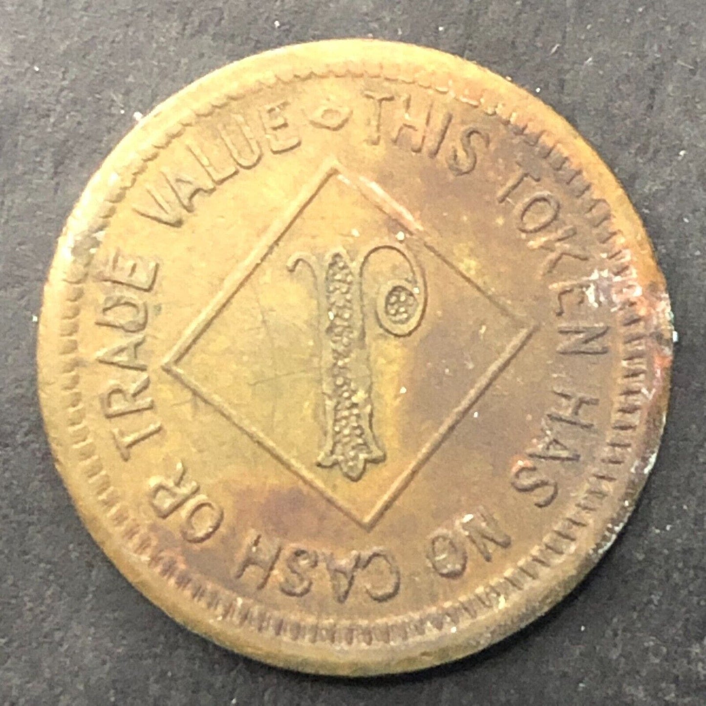 Awarded For Skill - Property of Machine Amusement "J" Token Brass 20mm