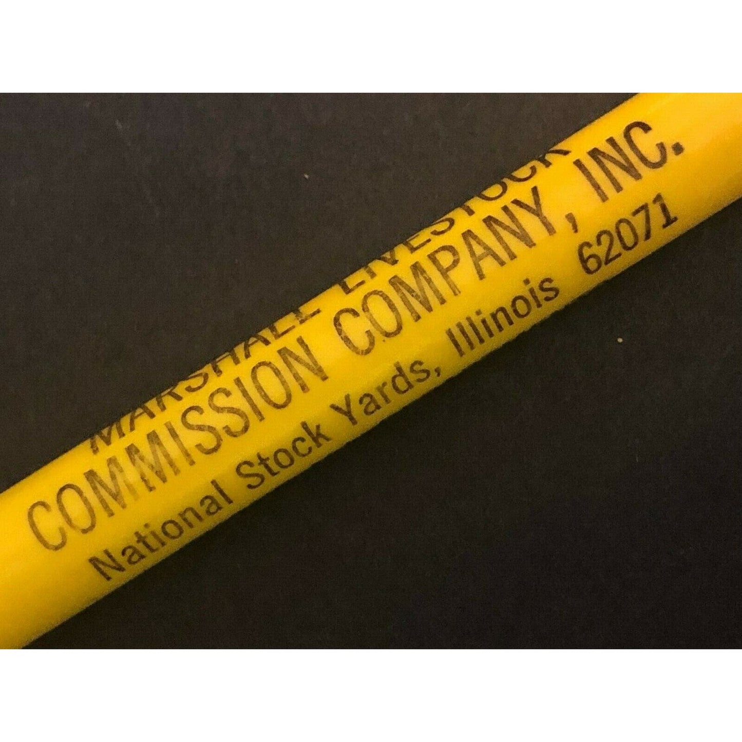 c1930's-40's "Marshall Livestock National Stock Yards. IL" Adv. Bullet Pencil