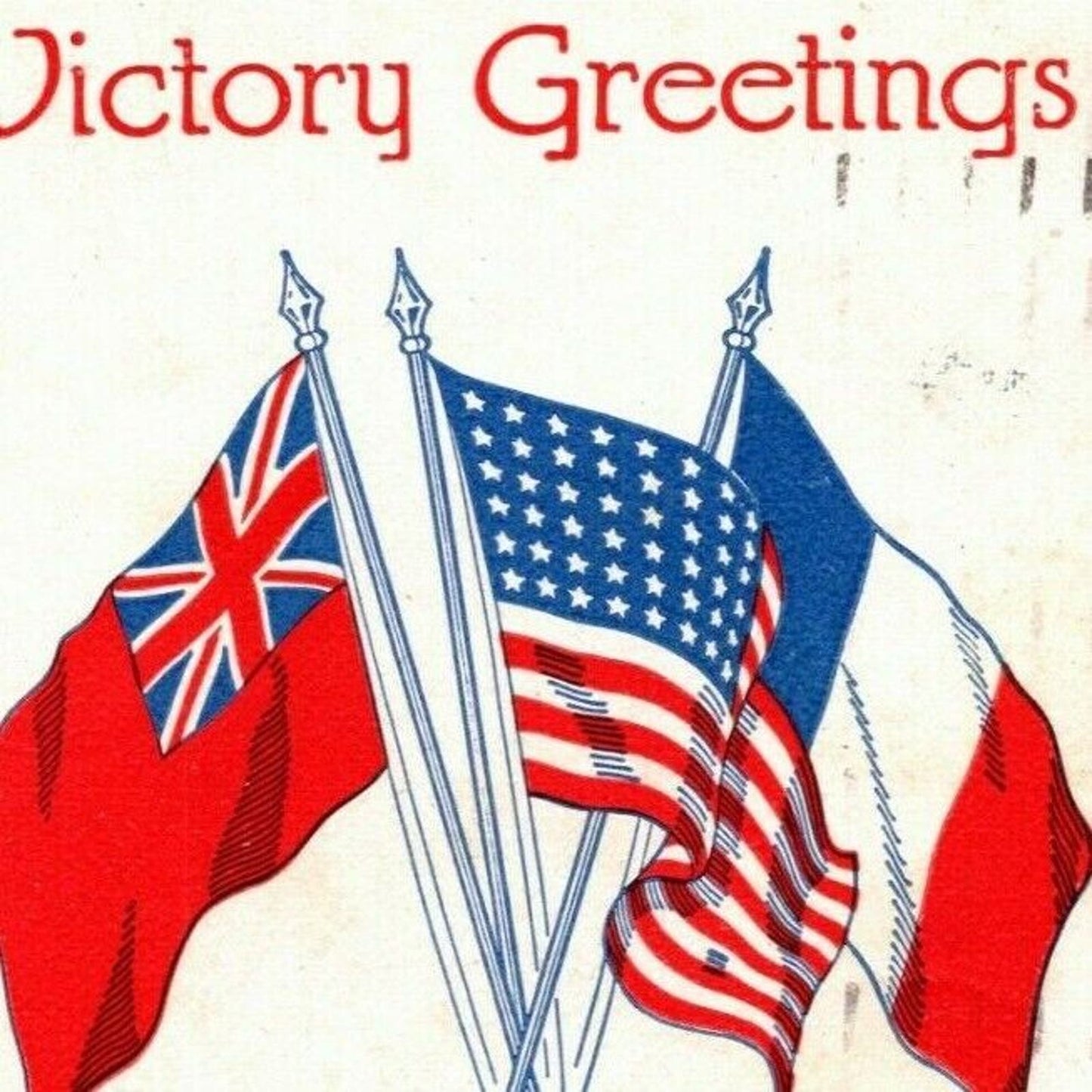 Vintage US Flag Patriotic Postcard "Victory Greeting" 1919