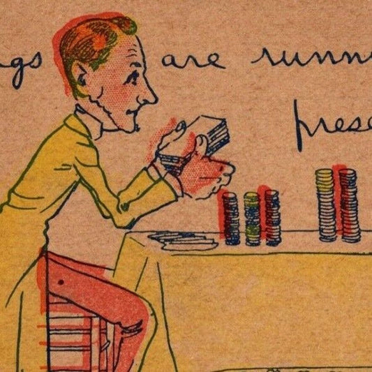 "Things Are Running Fine" Poker c1905 Undivided Unposted Comic Humor Postcard