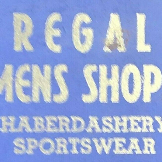 1930's-40's Full Matchbook Regal Mens Shops Meriden Middletown New Britain, CT