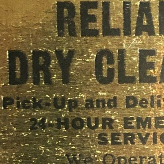 1940's-50's Full Matchbook - Reliable Dry Cleaning - Meriden, CT