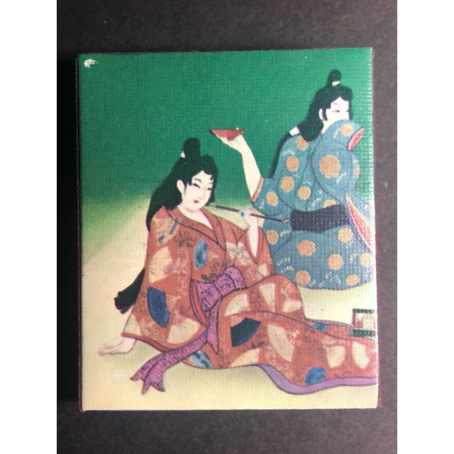 Japanese Women Lounging Scene Art c1960's AKCO Co. Matchbox NOS VGC #14