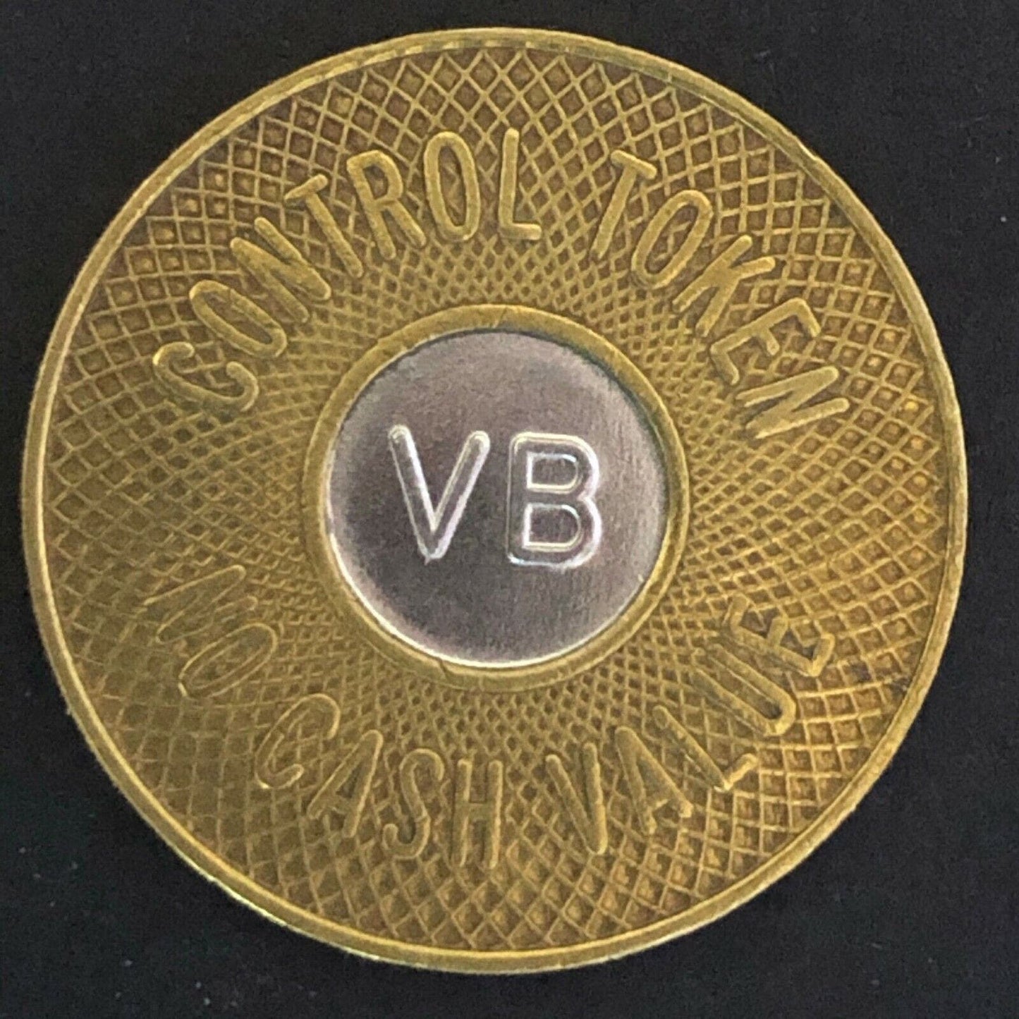 23mm Bimetallic Brass / Aluminum "VB" "CT08" Control Token - Fauver Coll.