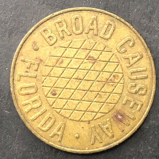 Broad Causeway Florida (Bay Harbor) Transit Token Brass 20mm