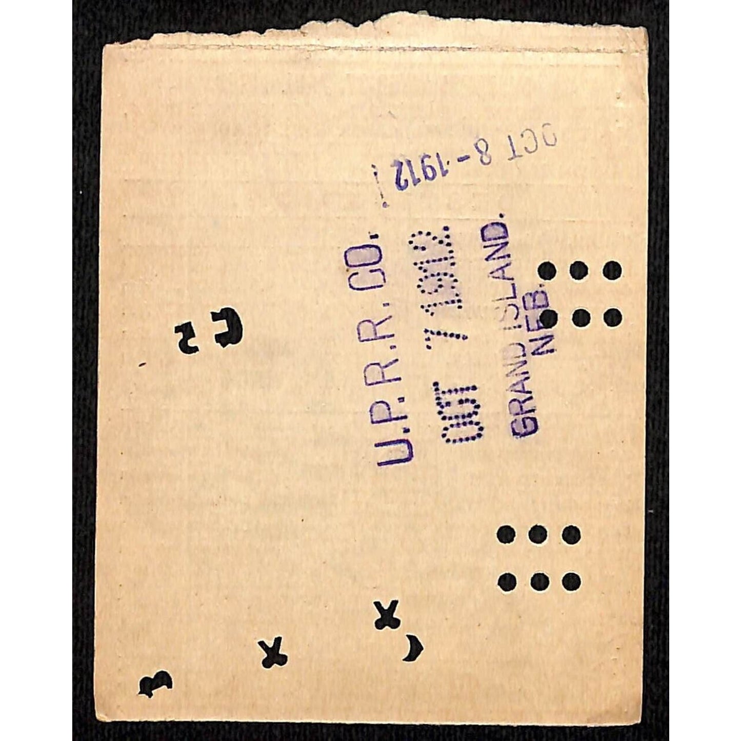 1912 Union Pacific Railroad Ticket Missouri River St. Paul Council Bluffs #1242