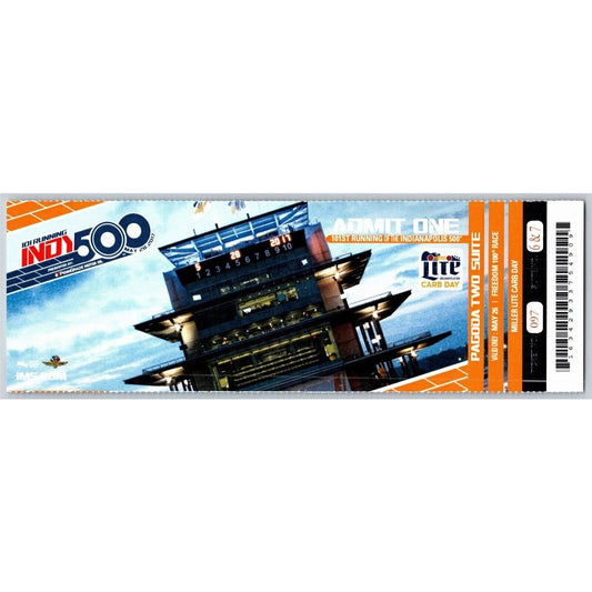 2017 Indy 500 Pagoda Two - Armed Forces Pole Day Ticket Indianapolis IMS #097