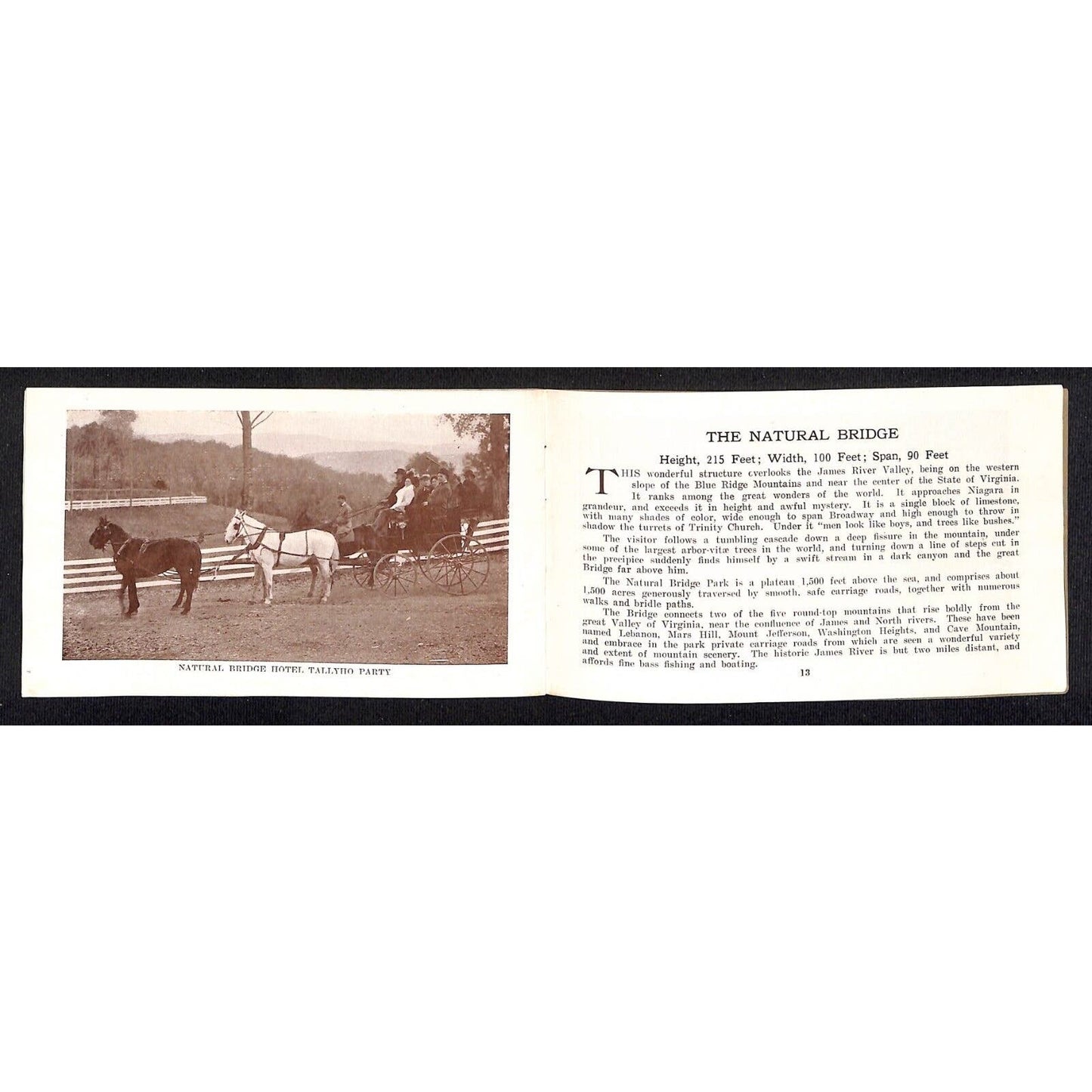 Natural Bridge, VA Hotel Small Pictorial Souvenir Booklet c1883 18pp.