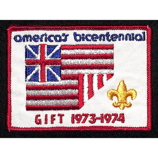 BSA Patch America's Bicentennial Gift Flag Union Jack 1973-1974 Boy Scouts NOS