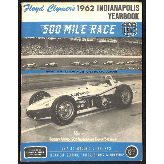 1962 Indy 500 Floyd Clymer's Indianapolis Yearbook IMS 192pp - VGC