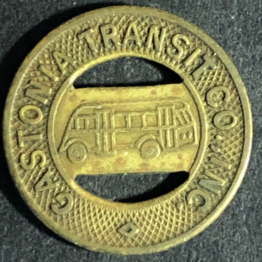 Gastonia Transit Co. (NC) Brass G/F One Fare Transit Bus Token - 16mm