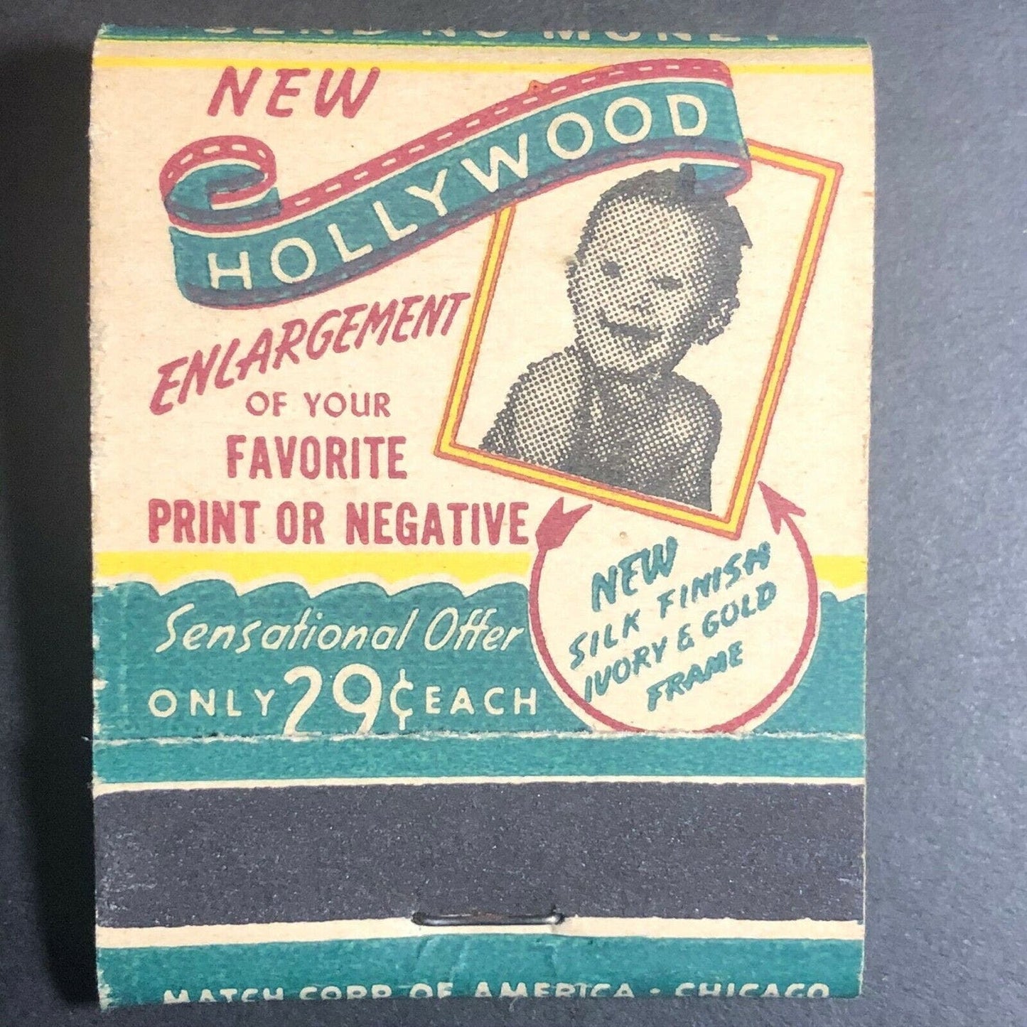 1960's-70's Full Matchbook - "Sensational Offer Prints Only 29c Each" Hollywood