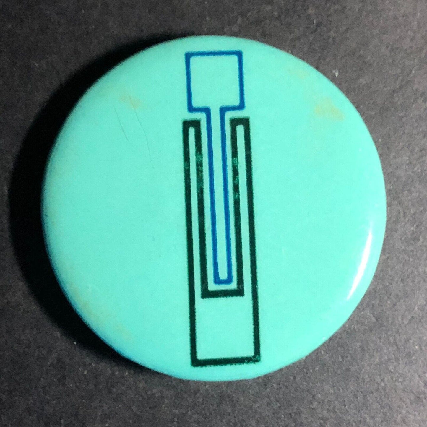 Mystery (Company Logo ?) Vintage Steel Pinback Button c1960's-70's