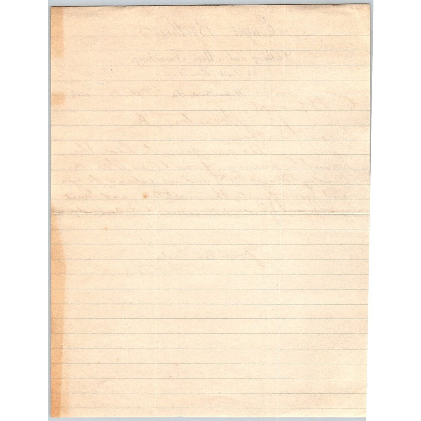 Engel Brothers Clothing Wilkes- Barre, PA 1913 Letterhead Invite to Brother C.B.