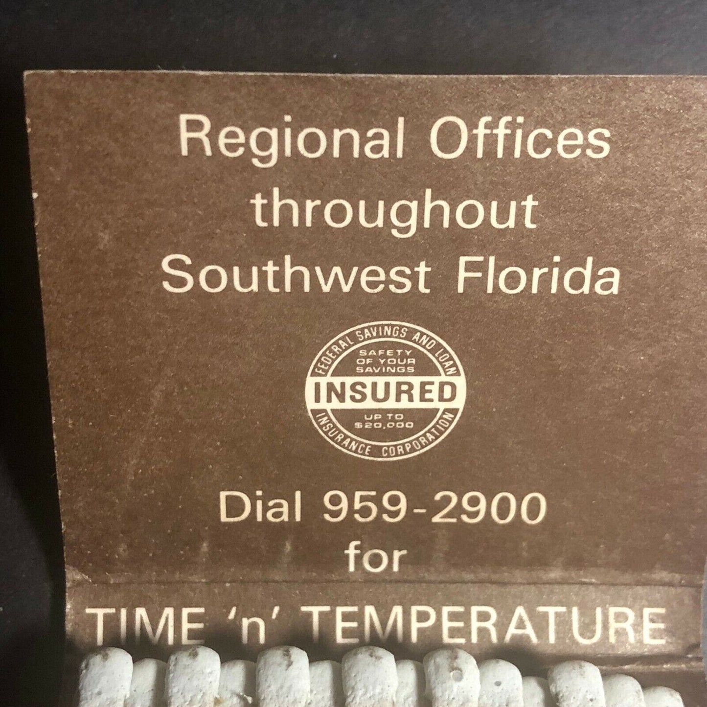 60's-70's Full Matchbook "First Federal and Loan of Sarasota" FL