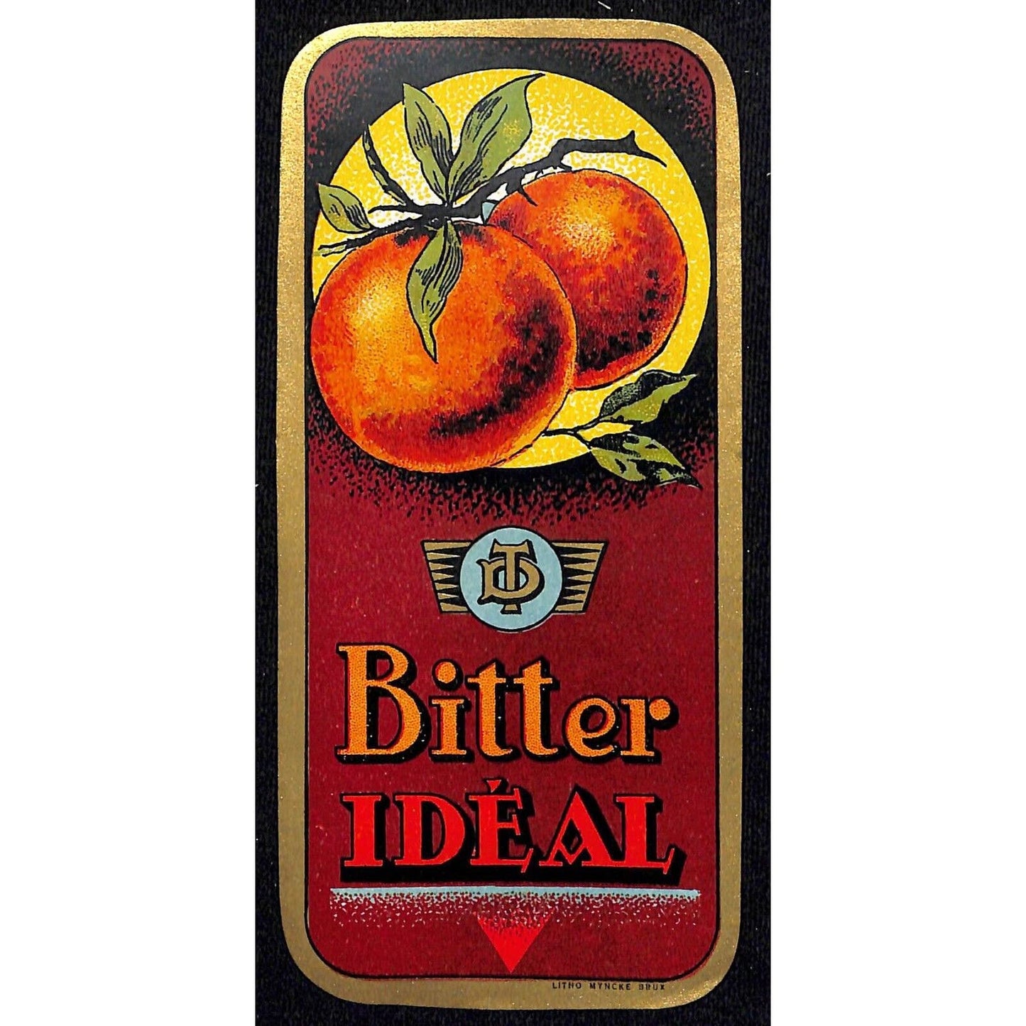 Ideal Bitter French Paper Label NOS VGC w/ Gilt Border