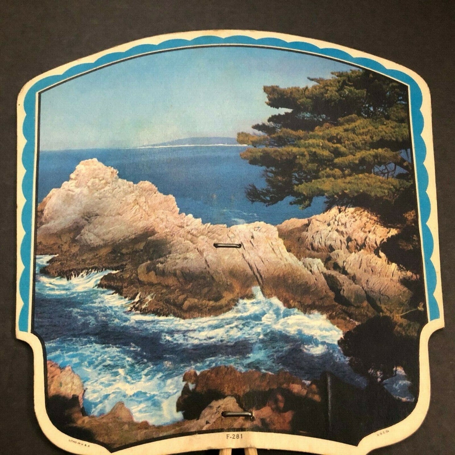 c1936-40's Advertising Hand Paper Fan Robinson Funeral Home, Selma, CA