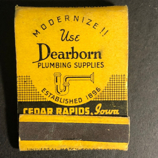 Dearborn Plumbing Supplies Cedar Rapids IA c1940's-50's 20-Strike -1 VGC Scarce