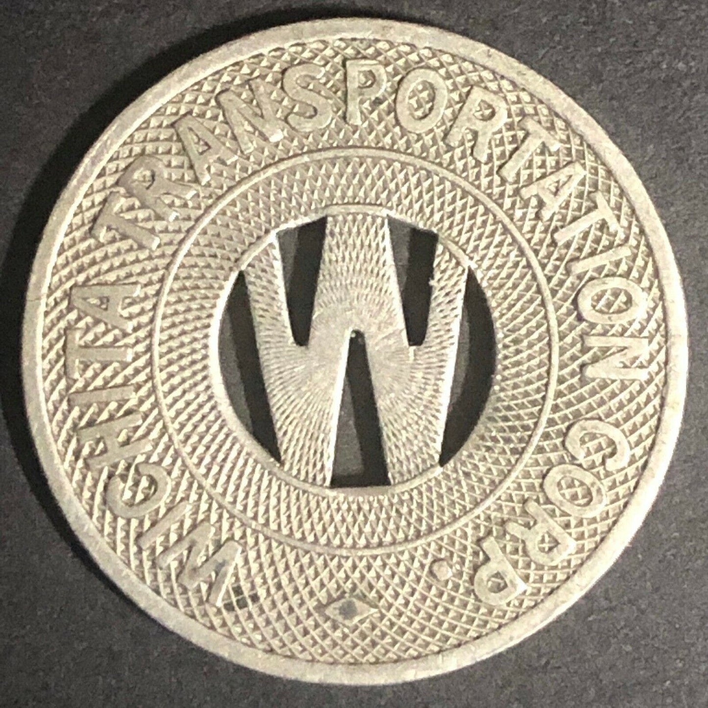 c1940's 23mm Wichita Transportation Corp. G/F One Fare Brass Transit Token KS